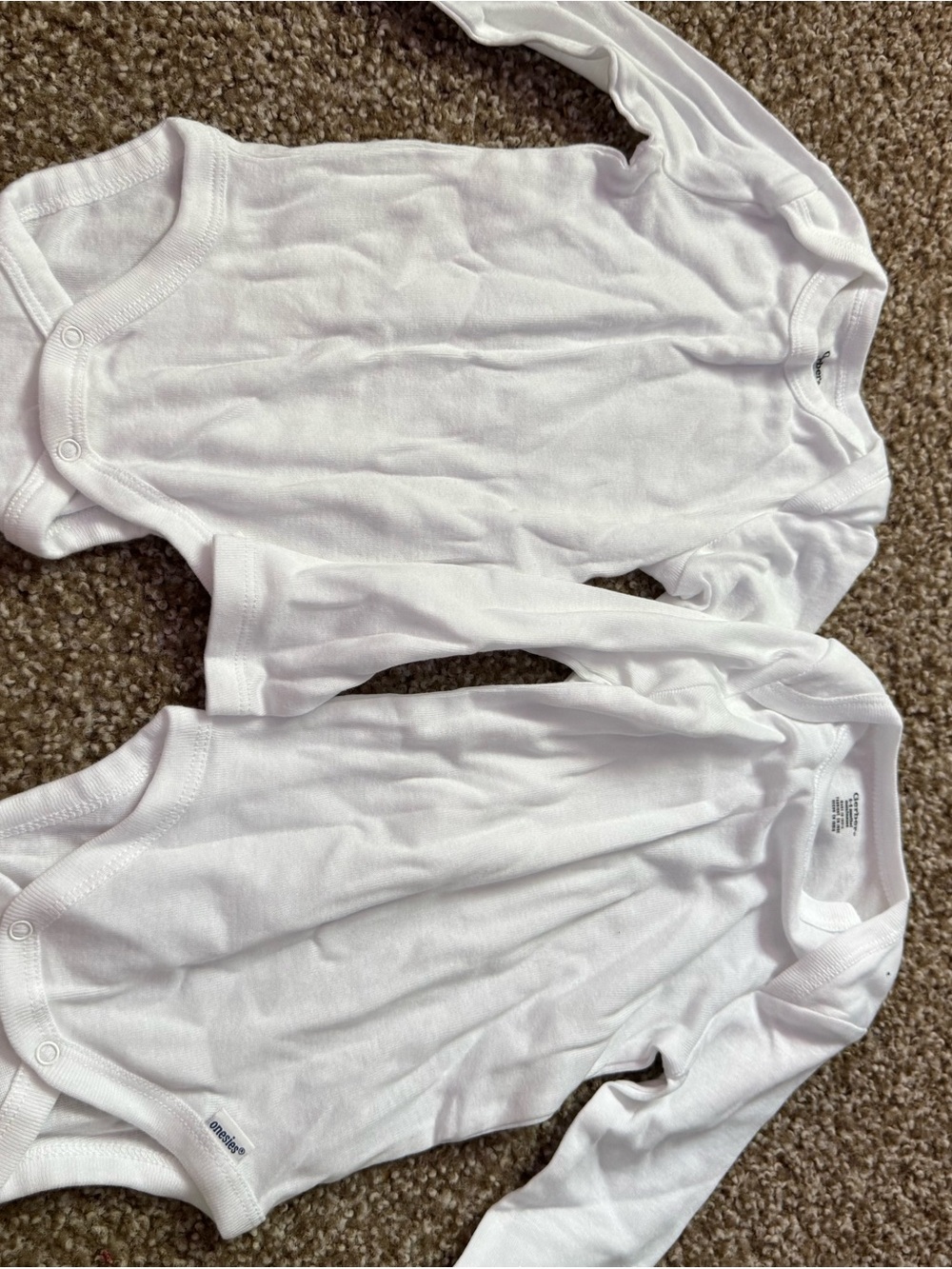 Gerber White Long Sleeve Baby One-Piece Bodysuits - 2 Pack